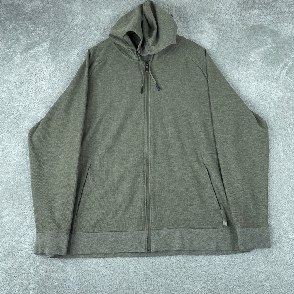 VRST Full Zip Hoodie Mens XL Olive Green Bamboo Blend Performance Athletic Fit